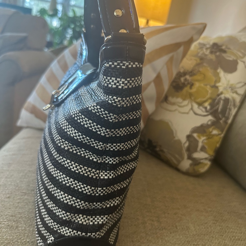 Kate Spade Black and White Striped Tote - Picture 7 of 15